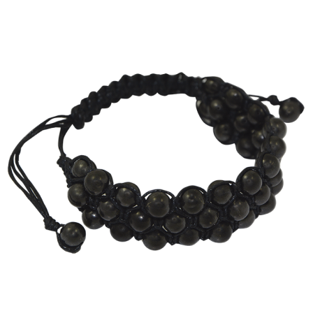 PULSERA SHUNGIT MACRAME TRIPLE PULSERA SHUNGIT MACRAME TRIPLE