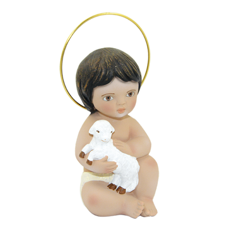 NIÑO JESUS SENTADO CON CORDERO 15CM NIÑO JESUS SENTADO CON CORDERO 15CM
