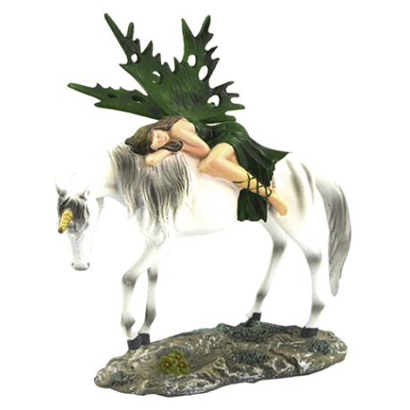 HADA ESMERALDA DEL BOSQUE DURMIENDO CON UNICORNIO (FY336) HADA ESMERALDA DEL BOSQUE DURMIENDO CON UNICORNIO (FY336)