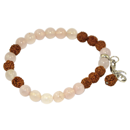PULSERA MALA CUARZO ROSA CON RUDRASKA REF241005170037 PULSERA MALA CUARZO ROSA CON RUDRASKA REF241005170037