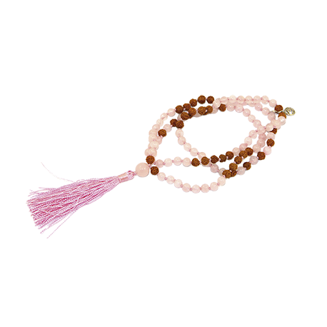 MALA MINERAL CUARZO ROSA CON RUDRASKA REF241005170037 MALA MINERAL CUARZO ROSA CON RUDRASKA REF241005170037