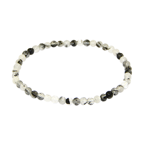 PULSERA CUARZO TURMALINADO BOLA LISA 4mm PULSERA CUARZO TURMALINADO BOLA LISA 4mm