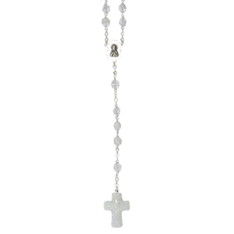 ROSARIO CRISTAL TALLADO 7mm BLANCO CRUZ MURANO ROSARIO CRISTAL TALLADO 7mm BLANCO CRUZ MURANO