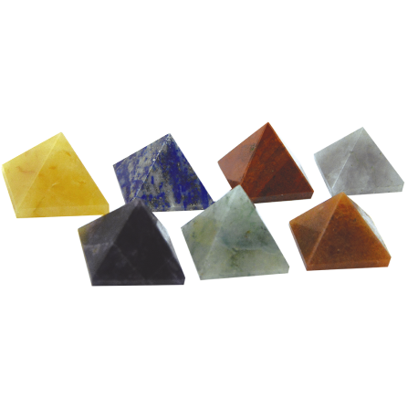 SET CHAKRAS PIRAMIDES MINERAL 2cm APROX 12647021 SET CHAKRAS PIRAMIDES MINERAL 2cm APROX 12647021