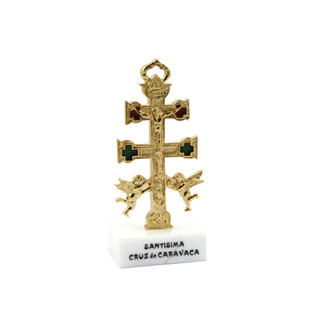 CRUZ CARAVACA DORADO BASE RECTANGULAR 10X5CM CRUZ CARAVACA DORADO BASE RECTANGULAR 10X5CM