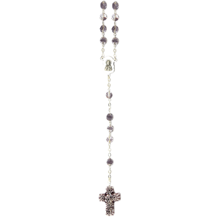 ROSARIO CRISTAL TALLADO 7mm CRUZ MURANO VIOLETA ROSARIO CRISTAL TALLADO 7mm CRUZ MURANO VIOLETA