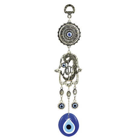 OJO TURCON CON MANO DE FATIMA 25CM APROX 4CMØ OJO TURCON CON MANO DE FATIMA 25CM APROX 4CMØ