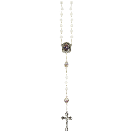 ROSARIO CRISTAL TALLADO 6mm PATER AZUL CON ROSA ROSARIO CRISTAL TALLADO 6mm PATER AZUL CON ROSA