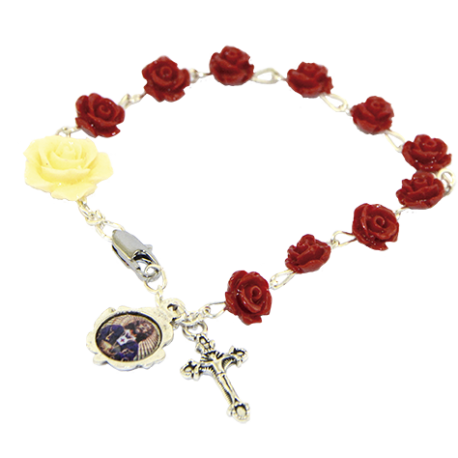 PULSERA BRAZALETE SIMIL CORAL ROJO FLOR 15MM PULSERA BRAZALETE SIMIL CORAL ROJO FLOR 15MM