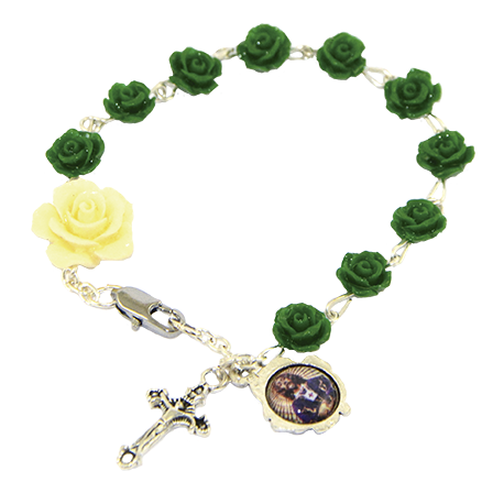 PULSERA BRAZALETE SIMIL CORAL VERDE FLOR 15MM PULSERA BRAZALETE SIMIL CORAL VERDE FLOR 15MM