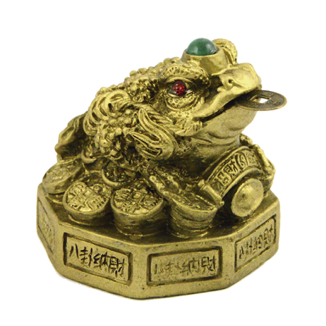 SAPO RESINA DORADO EN PEDESTAL 6X6CM SAPO RESINA DORADO EN PEDESTAL 6X6CM