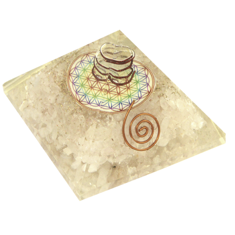 ORGON MINERAL PIRAMIDE FLOR DE LA VIDA CUARZO CRISTAL 7,5X7,5X6 CM ORGON MINERAL PIRAMIDE FLOR DE LA VIDA CUARZO CRISTAL 7,5X7,5X6 CM