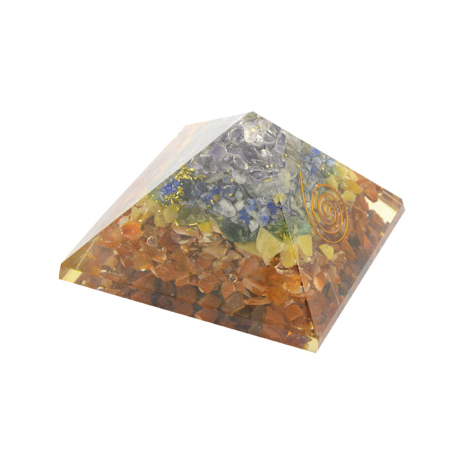 ORGON MINERAL PIRAMIDE MEDIANA CHAKRAS 7X7X6CM ORGON MINERAL PIRAMIDE MEDIANA CHAKRAS 7X7X6CM