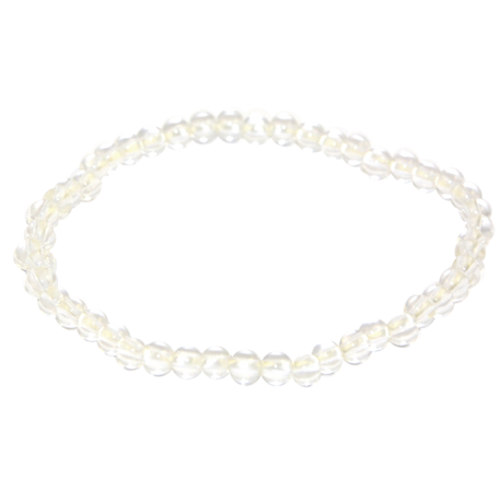 PULSERA BOLA CUARZO CRISTAL 4mm PULSERA BOLA CUARZO CRISTAL 4mm