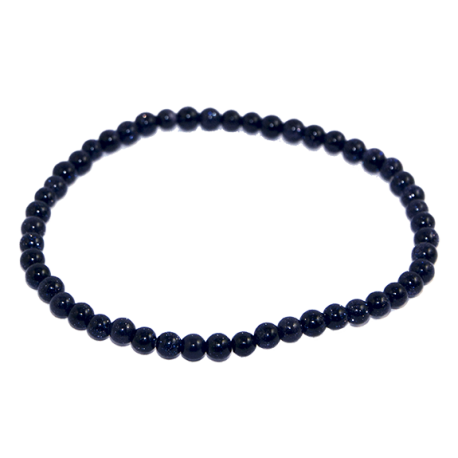PULSERA BOLA PIEDRA ORO AZUL 4mm PULSERA BOLA PIEDRA ORO AZUL 4mm