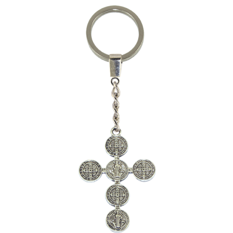 LLAVERO METAL CRUZ MEDALLAS BENITO 6 CM LLAVERO METAL CRUZ MEDALLAS BENITO 6 CM