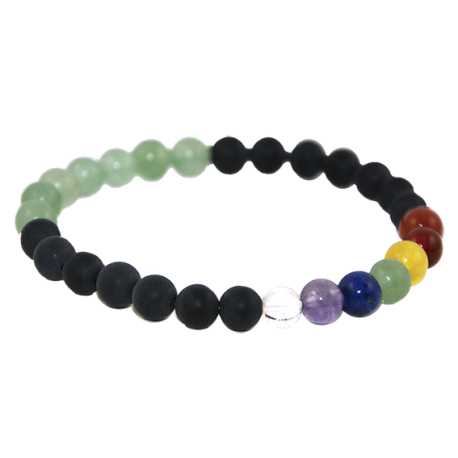 PULSERA CHAKRA CON ONIX MATE BOLA LISA 6mm REF13519192 PULSERA CHAKRA CON ONIX MATE BOLA LISA 6mm REF13519192