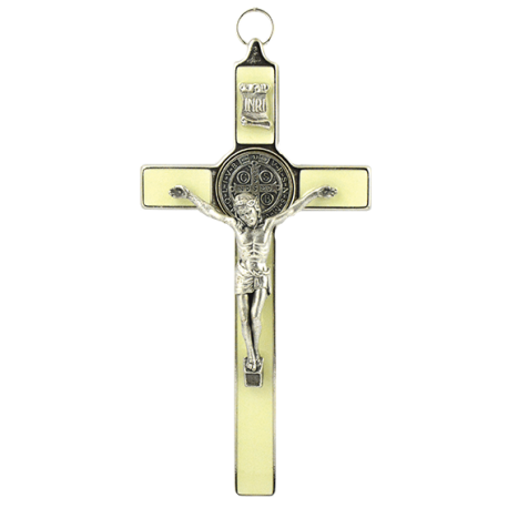 CRUZ SAN BENITO METAL 21X10CM FLUORESCENTE CRUZ SAN BENITO METAL 21X10CM FLUORESCENTE