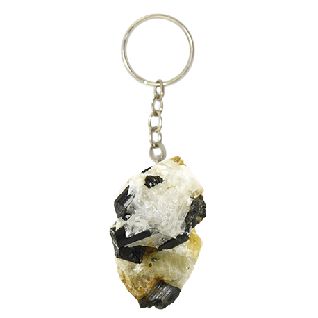 LLAVERO PUNTA CUARZO CRISTAL CON TURMALINA LLAVERO PUNTA CUARZO CRISTAL CON TURMALINA