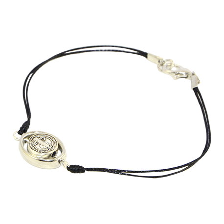BENITO PULSERA CORDON MEDALLA GIRATORIA NEGRO BENITO PULSERA CORDON MEDALLA GIRATORIA NEGRO