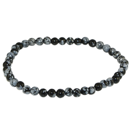 PULSERA BOLA OBSIDIANA NEVADA 4mm PULSERA BOLA OBSIDIANA NEVADA 4mm