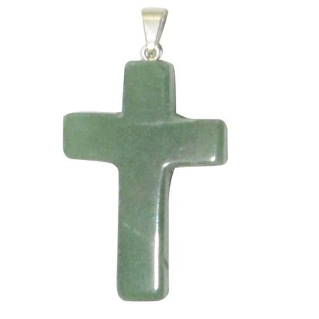 COLGANTE CRUZ CUARZO VERDE 3cm Aprox COLGANTE CRUZ CUARZO VERDE 3cm Aprox