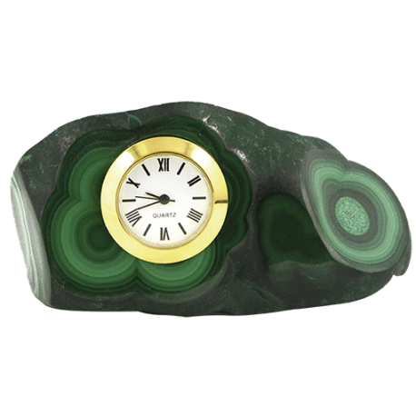 MALAQUITA CON RELOJ 5 A 8CM APROX MALAQUITA CON RELOJ 5 A 8CM APROX
