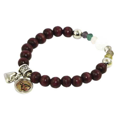 PULSERA JUDAS MADERA BOLA MARRON 8mm PULSERA JUDAS MADERA BOLA MARRON 8mm