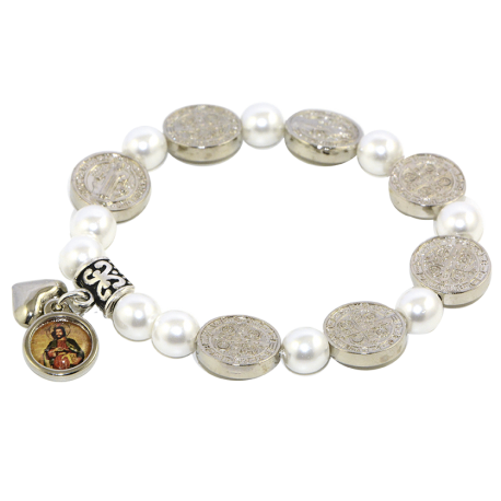 BENITO PULSERA CON JUDAS PERLA BLANCO BENITO PULSERA CON JUDAS PERLA BLANCO