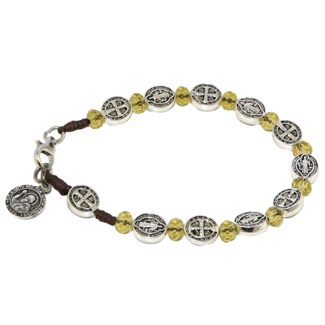 BENITO PULSERA CRISTAL AMARILLO MEDALLA OVAL BENITO PULSERA CRISTAL AMARILLO MEDALLA OVAL