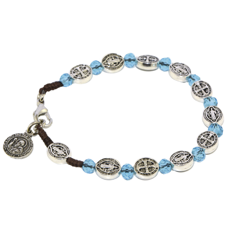 BENITO PULSERA CRISTAL AZUL MEDALLA OVAL BENITO PULSERA CRISTAL AZUL MEDALLA OVAL