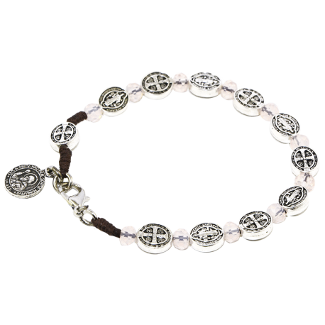 BENITO PULSERA CRISTAL BLANCO MEDALLA OVAL BENITO PULSERA CRISTAL BLANCO MEDALLA OVAL