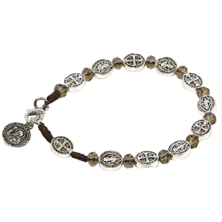 BENITO PULSERA CRISTAL MARRON MEDALLA OVAL BENITO PULSERA CRISTAL MARRON MEDALLA OVAL