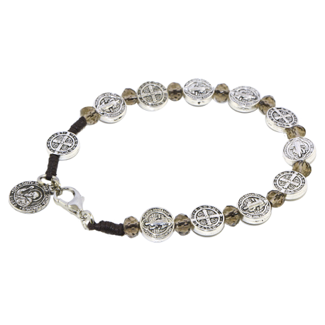BENITO PULSERA CRISTAL MARRON MEDALLAS BENITO PULSERA CRISTAL MARRON MEDALLAS
