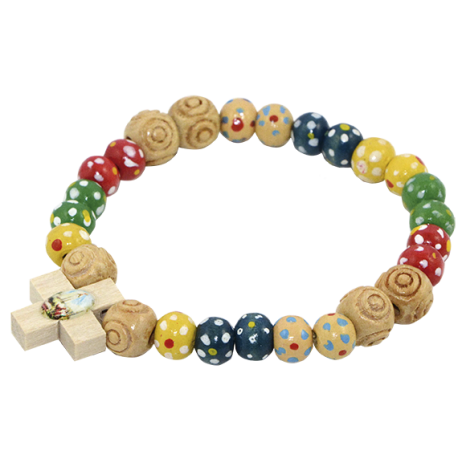 PULSERA MADERA VIRGEN FATIMA PULSERA MADERA VIRGEN FATIMA
