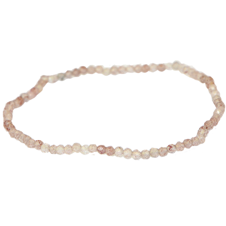 CUARZO ROSA PULSERA BOLA FACETADA 2mm CUARZO ROSA PULSERA BOLA FACETADA 2mm