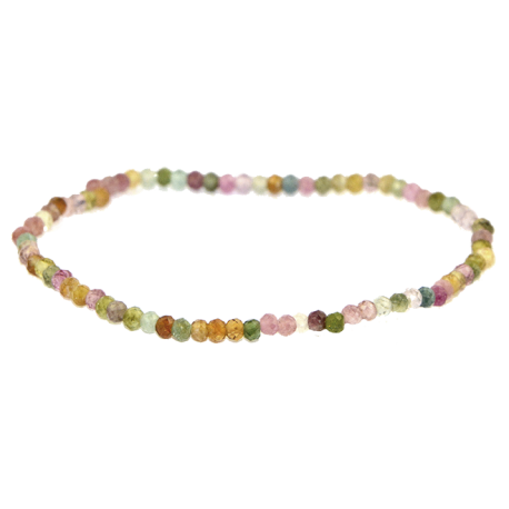 TURMALINA MULTICOLOR PULSERA BOLA FACETAD 2mm TURMALINA MULTICOLOR PULSERA BOLA FACETAD 2mm