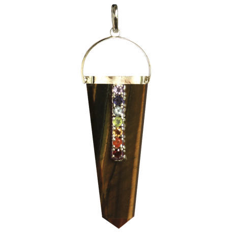 COLGANTE CHAKRAS OJO DE TIGRE 6 CM COLGANTE CHAKRAS OJO DE TIGRE 6 CM