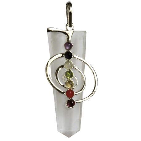 COLGANTE CHO KU REI CHAKRAS CUARZO CRISTAL 5,5CM COLGANTE CHO KU REI CHAKRAS CUARZO CRISTAL 5,5CM