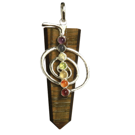 COLGANTE CHO KU REI CHAKRAS OJO DE TIGRE 5,5CM COLGANTE CHO KU REI CHAKRAS OJO DE TIGRE 5,5CM