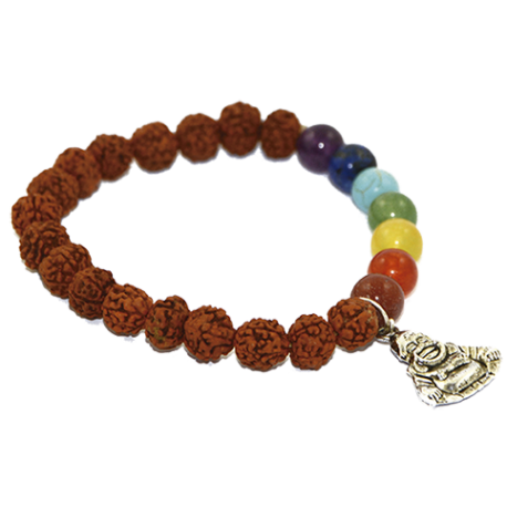 PULSERA MALA RUDRAKSHA CHAKRAS 8mm PULSERA MALA RUDRAKSHA CHAKRAS 8mm