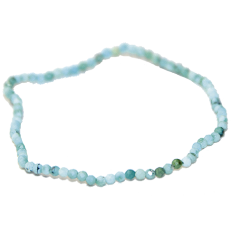 TURQUESA NATURAL PULSERA BOLA FACETADA 2mm TURQUESA NATURAL PULSERA BOLA FACETADA 2mm