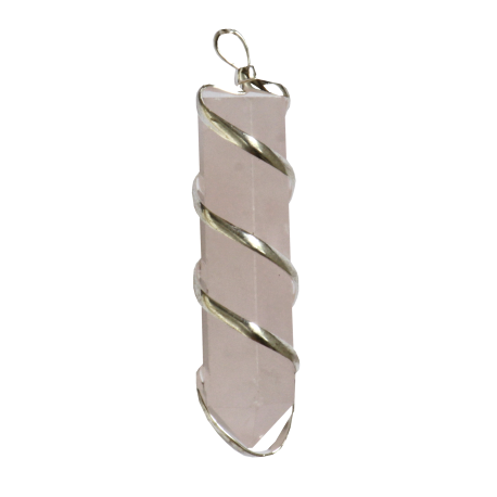 COLGANTE ESPIRAL PUNTA CUARZO ROSA 4CM COLGANTE ESPIRAL PUNTA CUARZO ROSA 4CM
