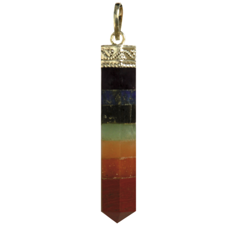 COLGANTE PUNTA FACETADA CHAKRAS 4,5CM COLGANTE PUNTA FACETADA CHAKRAS 4,5CM