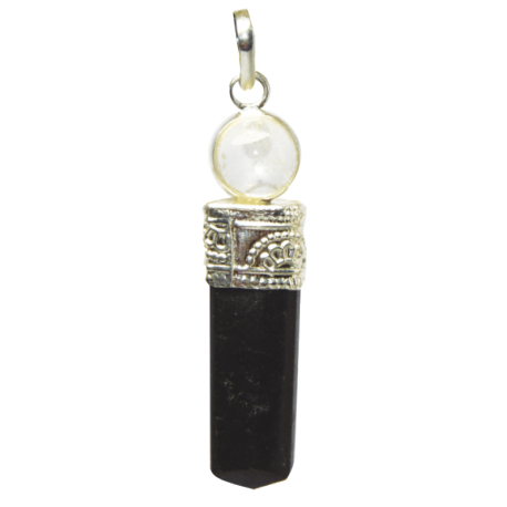COLGANTE TURMALINA CON BOLA CUARZO CRISTAL 4CM COLGANTE TURMALINA CON BOLA CUARZO CRISTAL 4CM