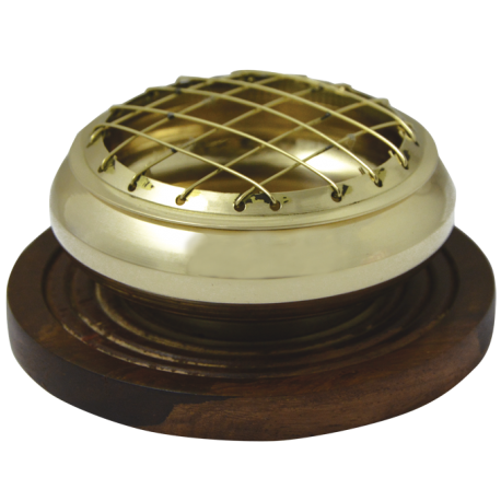 INCENSARIO BRONCE PQUEÑO BASE MADERA (CHB21) INCENSARIO BRONCE PQUEÑO BASE MADERA (CHB21)
