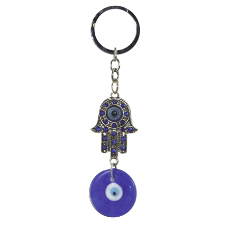 LLAVERO OJO TURCO 3CM CON MANO DE FATIMA LLAVERO OJO TURCO 3CM CON MANO DE FATIMA