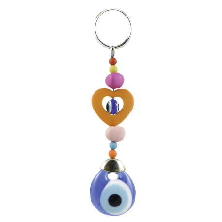 LLAVERO OJO TURCO COLORES CORAZON 14CM/3CM DIAMETRO LLAVERO OJO TURCO COLORES CORAZON 14CM/3CM DIAMETRO