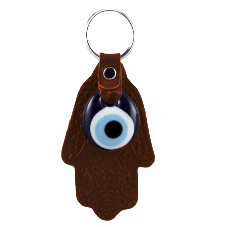 LLAVERO OJO TURCO CUERO MARRON 12CM/3CM DIAMETRO LLAVERO OJO TURCO CUERO MARRON 12CM/3CM DIAMETRO