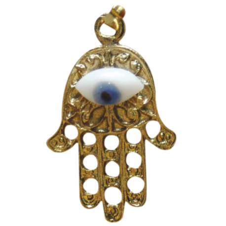 MANO DE FATIMA CON OJO TURCO 3,5 CM (METAL) MANO DE FATIMA CON OJO TURCO 3,5 CM (METAL)
